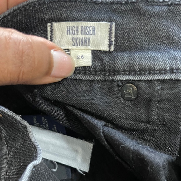 Madewell Jeans Size 26 Ash Black High Riser Skinny Moto Denim - Picture 10 of 15